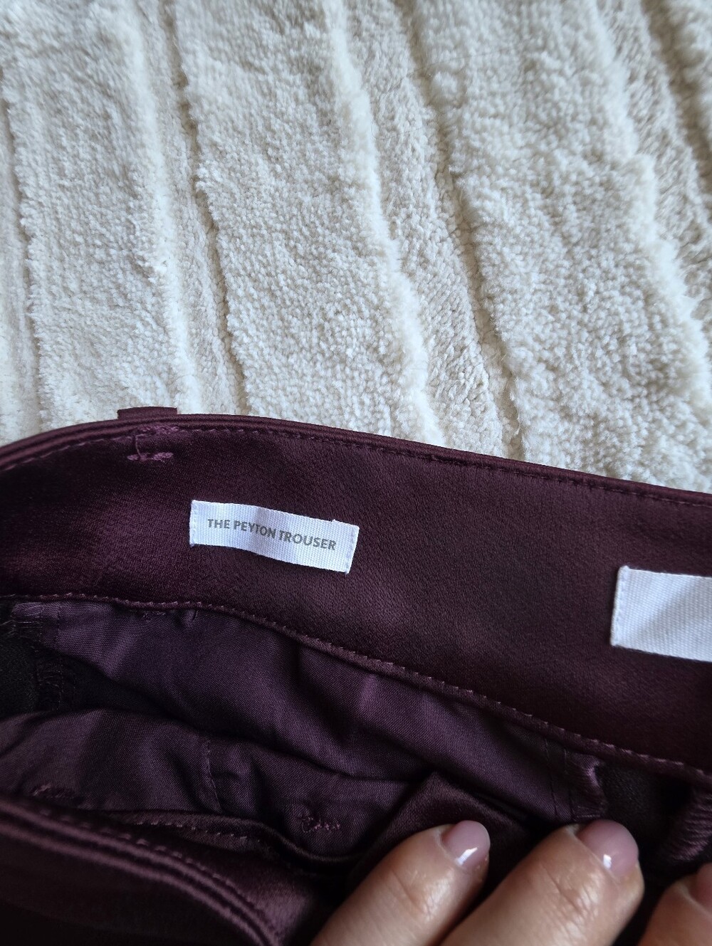 LOFT Wide Leg Pants in Deep Burgundy - Picture 6 of 7